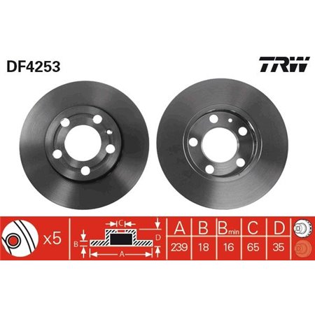 DF4253 Brake Disc TRW