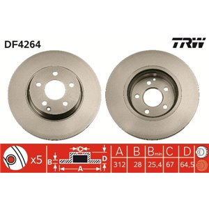 DF4264 Тормозной диск TRW - Top1autovaruosad