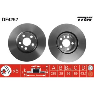 DF4257 Тормозной диск TRW - Top1autovaruosad