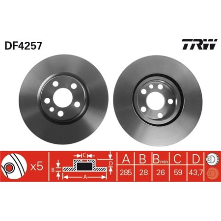 DF4257 Brake Disc TRW