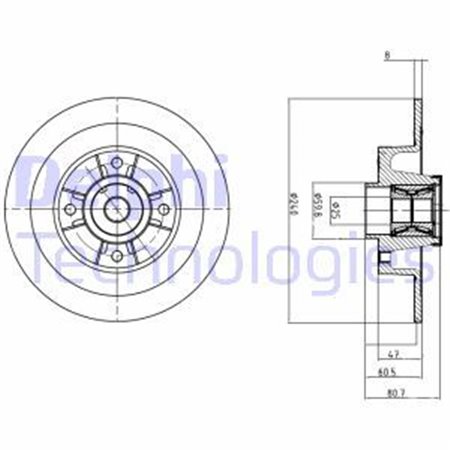 BG9028RS Bromsskiva DELPHI