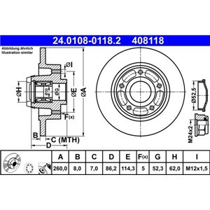 24.0108-0118.2  Brake disc with bearing ATE 