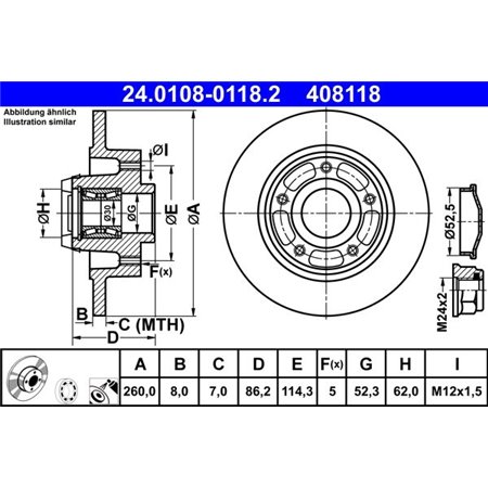 24.0108-0118.2 Brake Disc ATE