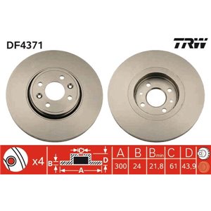 DF4371 Brake Disc TRW - Top1autovaruosad