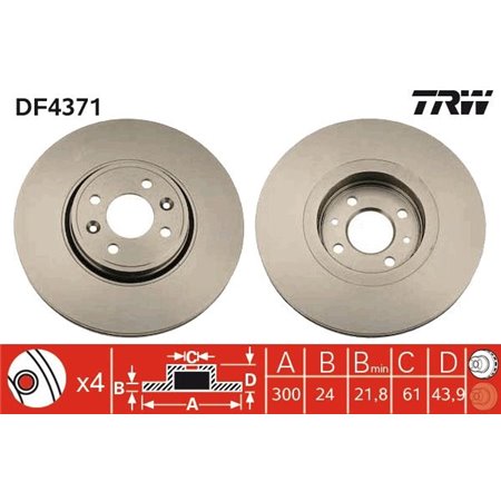 DF4371 Brake Disc TRW
