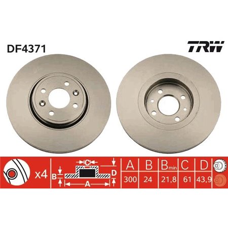 DF4371 Тормозной диск TRW