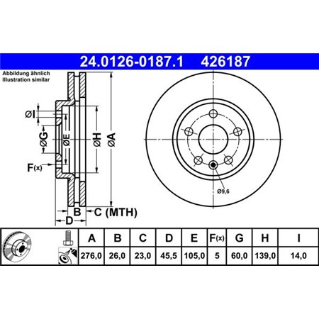 24.0126-0187.1 Brake Disc ATE