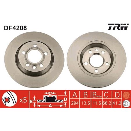 DF4208 Brake Disc TRW