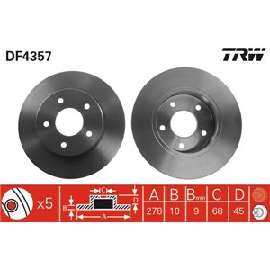 DF4357 Brake Disc TRW - Top1autovaruosad