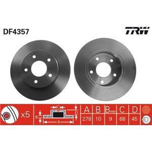DF4357  Brake disc TRW 