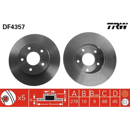 DF4357 Brake Disc TRW