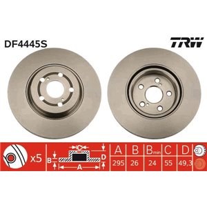 DF4445S Brake Disc TRW - Top1autovaruosad