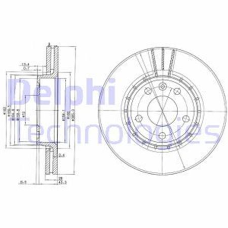 BG3768 Brake Disc DELPHI