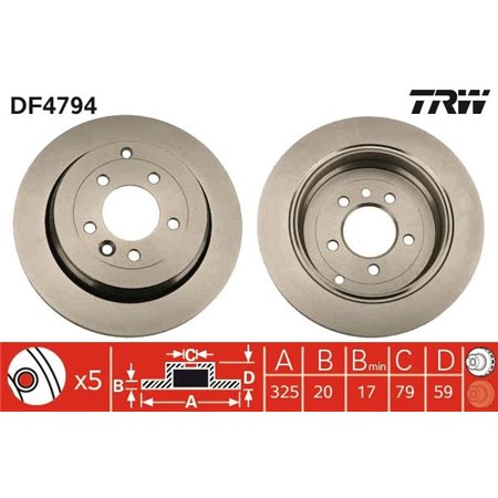 DF4794  Brake disc TRW 