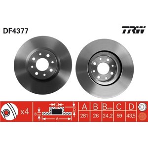 DF4377 Тормозной диск TRW     