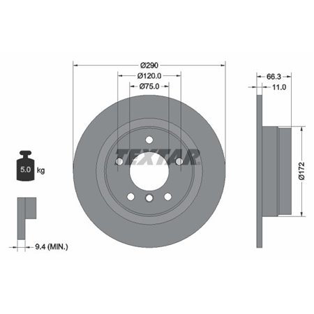 92261003 Brake Disc TEXTAR