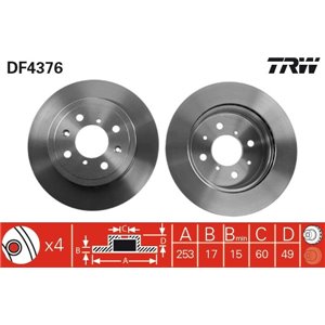 DF4376  Brake disc TRW 