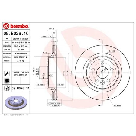 09.B026.11 Brake Disc BREMBO