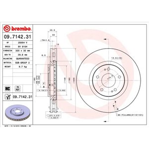 09.7142.31 Brake Disc BREMBO - Top1autovaruosad