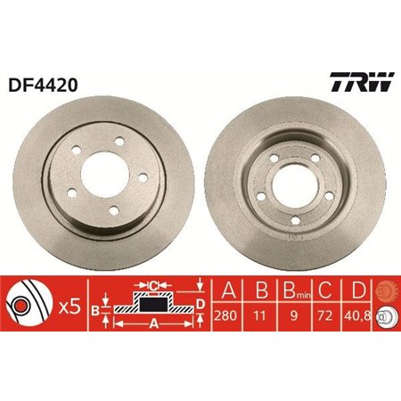 DF4420 Brake Disc TRW