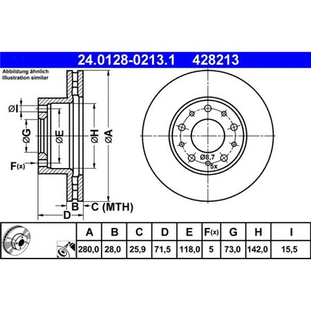 24.0128-0213.1 Bromsskiva ATE