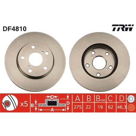 DF4810 Тормозной диск TRW     