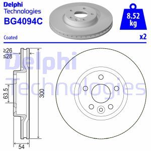 BG4094C Тормозной диск DELPHI     