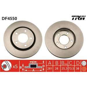 DF4550 Brake Disc TRW - Top1autovaruosad