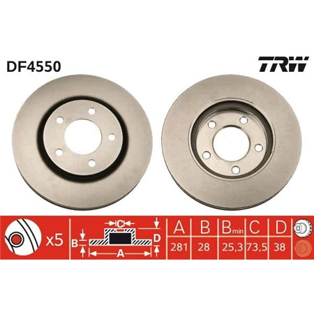 DF4550 Brake Disc TRW