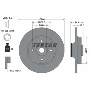 92168703  Brake disc with bearing TEXTAR  - Top1autovaruosad