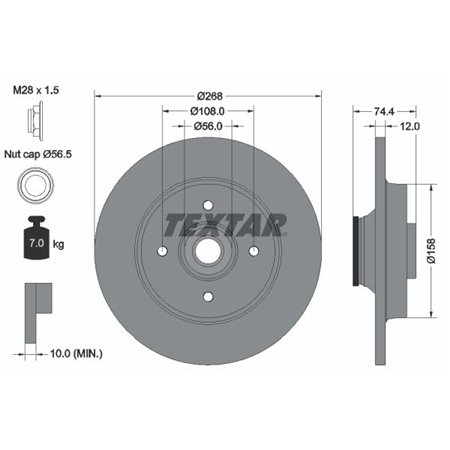 92168703 Brake Disc TEXTAR