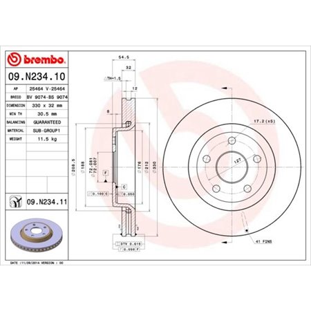 09.N234.11 Brake Disc BREMBO