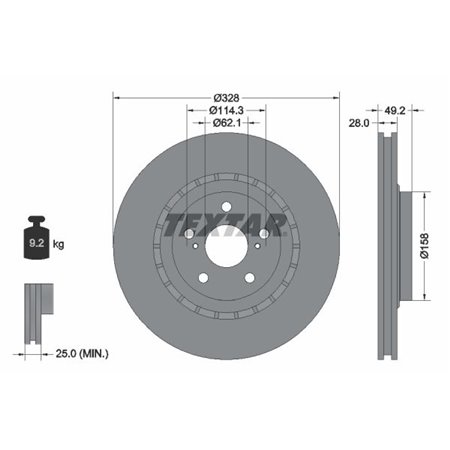 92259403 Brake Disc TEXTAR