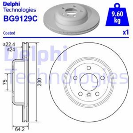 BG9129C Bromsskiva DELPHI