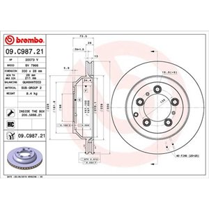 09.C987.21 Bromsskiva BREMBO - Top1autovaruosad