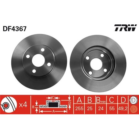 DF4367 Тормозной диск TRW