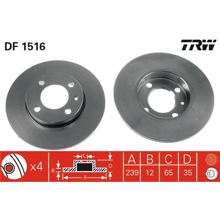 DF1516 Тормозной диск TRW