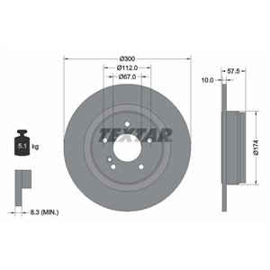 92163303 Тормозной диск TEXTAR - Top1autovaruosad