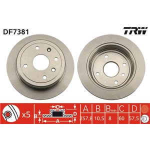 DF7381 Brake Disc TRW - Top1autovaruosad