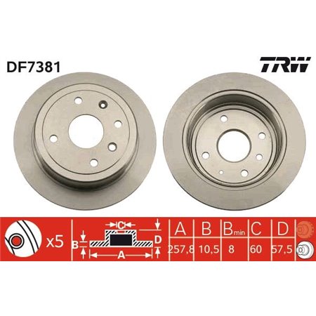 DF7381 Brake Disc TRW