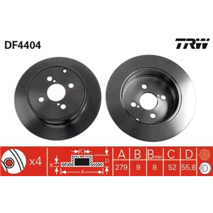 DF4404 Brake Disc TRW - Top1autovaruosad