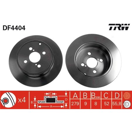 DF4404 Тормозной диск TRW