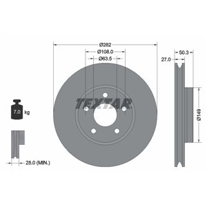 92303405 Тормозной диск TEXTAR - Top1autovaruosad