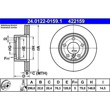 24.0122-0159.1 Brake Disc ATE