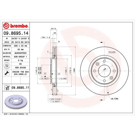 09.8695.11 Jarrulevy BREMBO