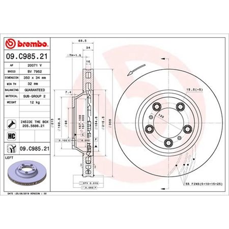 09.C985.21 Piduriketas BREMBO