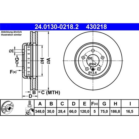 24.0130-0218.2 Brake Disc ATE