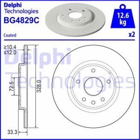 BG4829C Тормозной диск DELPHI