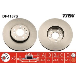 DF4187S Bromsskiva TRW - Top1autovaruosad