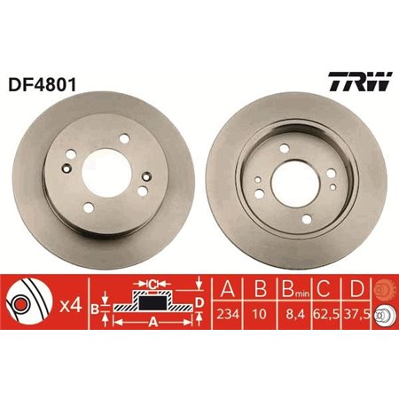 DF4801 Тормозной диск TRW